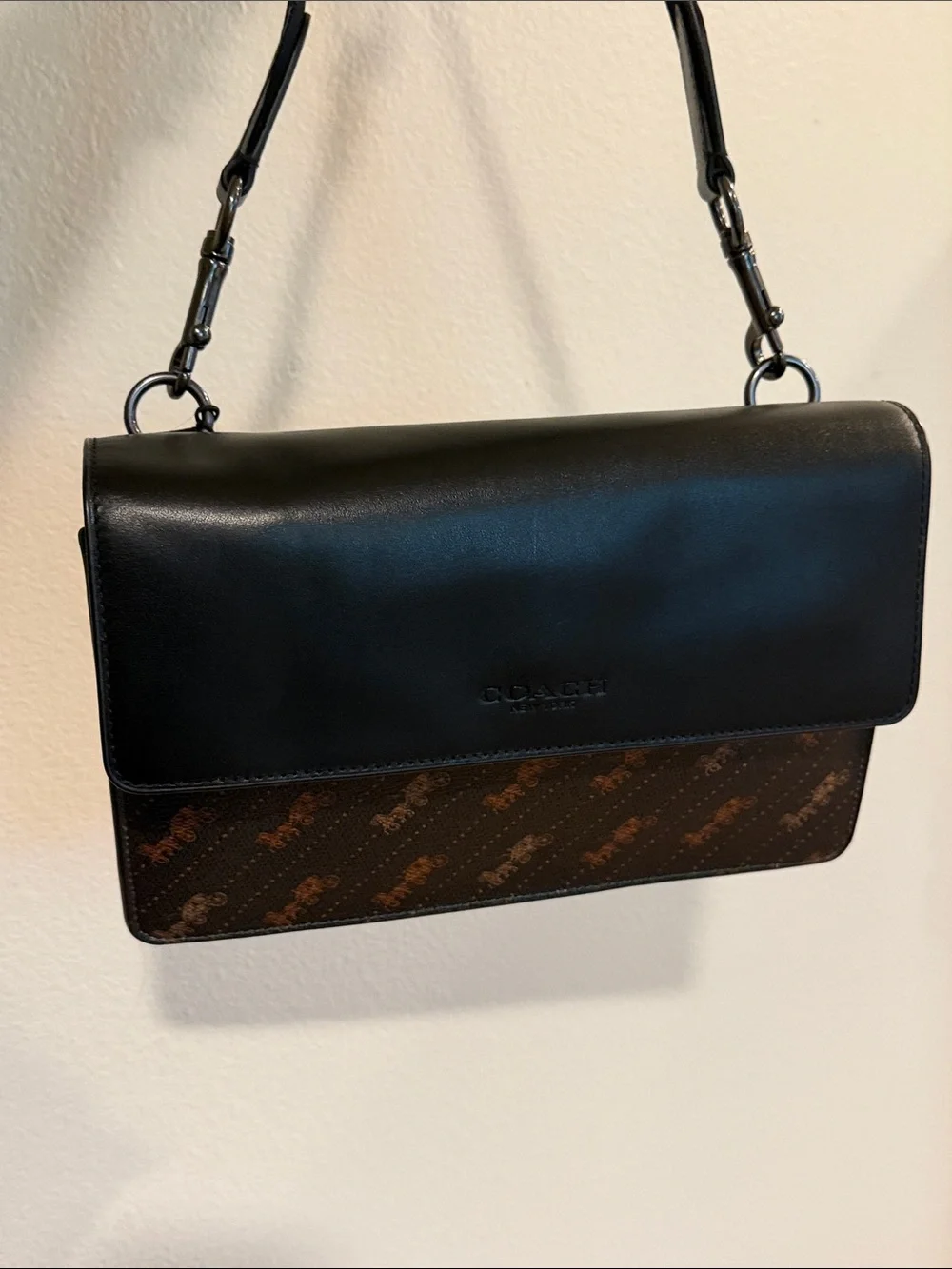 Coach Black and Brown Signature Crossbody Bag